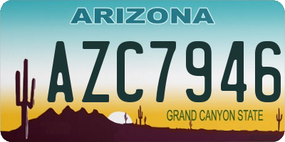 AZ license plate AZC7946