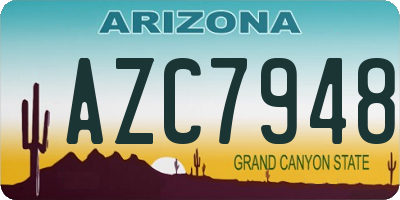 AZ license plate AZC7948