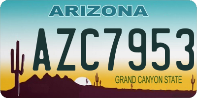 AZ license plate AZC7953