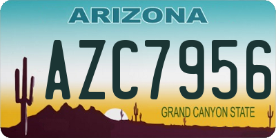 AZ license plate AZC7956