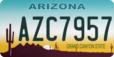AZ license plate AZC7957