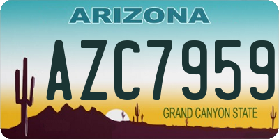 AZ license plate AZC7959