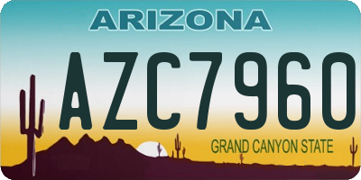 AZ license plate AZC7960