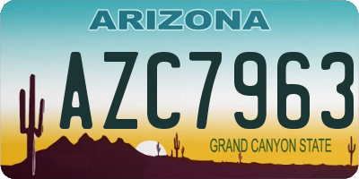 AZ license plate AZC7963
