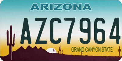 AZ license plate AZC7964