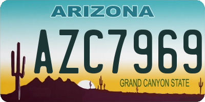 AZ license plate AZC7969