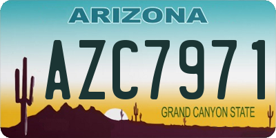 AZ license plate AZC7971