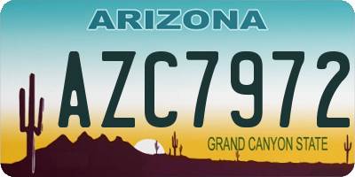 AZ license plate AZC7972