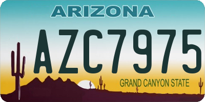 AZ license plate AZC7975