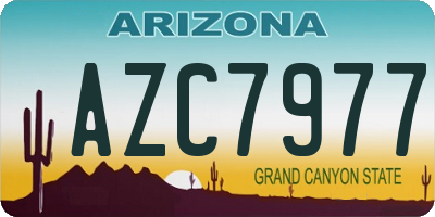 AZ license plate AZC7977