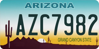 AZ license plate AZC7982