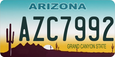AZ license plate AZC7992