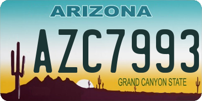 AZ license plate AZC7993