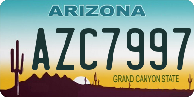 AZ license plate AZC7997