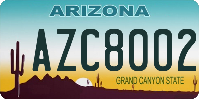 AZ license plate AZC8002