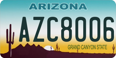 AZ license plate AZC8006