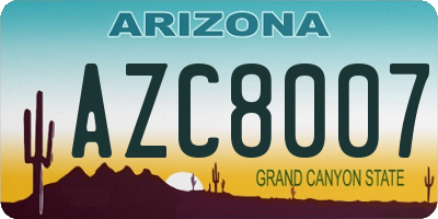 AZ license plate AZC8007