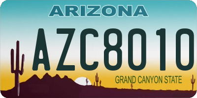 AZ license plate AZC8010