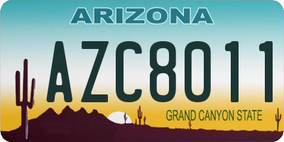AZ license plate AZC8011