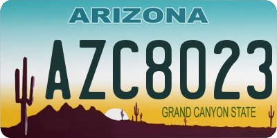 AZ license plate AZC8023