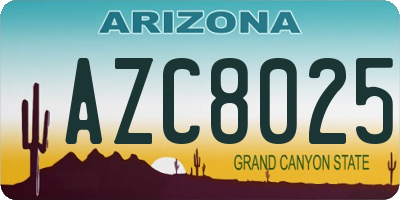 AZ license plate AZC8025