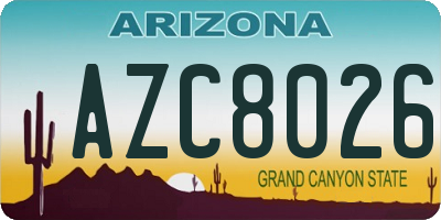 AZ license plate AZC8026