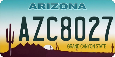 AZ license plate AZC8027
