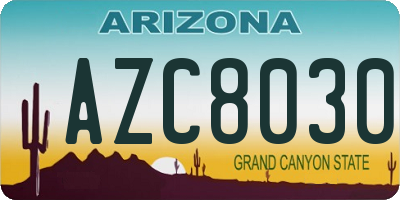 AZ license plate AZC8030