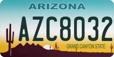 AZ license plate AZC8032
