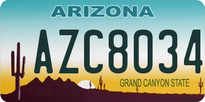 AZ license plate AZC8034
