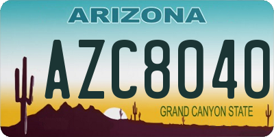 AZ license plate AZC8040
