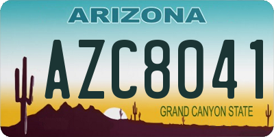 AZ license plate AZC8041