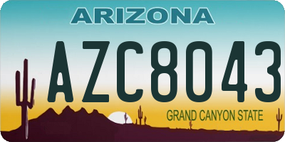 AZ license plate AZC8043