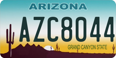 AZ license plate AZC8044