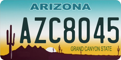 AZ license plate AZC8045