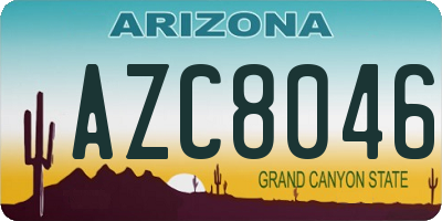 AZ license plate AZC8046