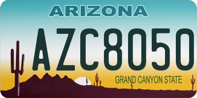 AZ license plate AZC8050