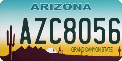 AZ license plate AZC8056