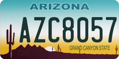 AZ license plate AZC8057