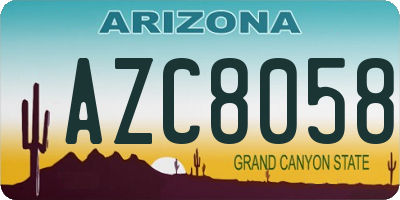 AZ license plate AZC8058