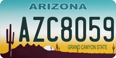 AZ license plate AZC8059