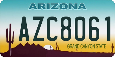 AZ license plate AZC8061
