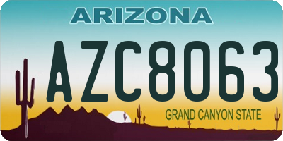 AZ license plate AZC8063