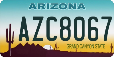 AZ license plate AZC8067