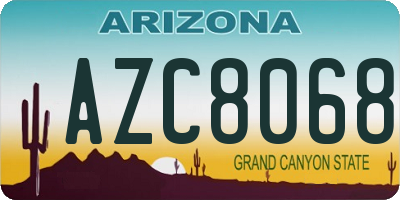 AZ license plate AZC8068