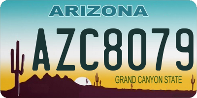 AZ license plate AZC8079