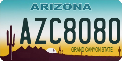AZ license plate AZC8080