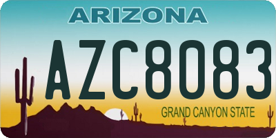 AZ license plate AZC8083