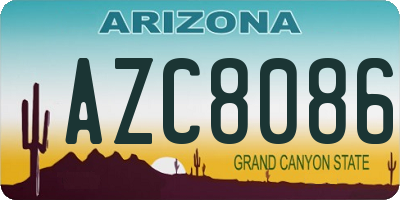 AZ license plate AZC8086