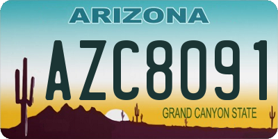 AZ license plate AZC8091